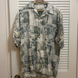 SUMMA Tropical Palm Print Button Up Shirt